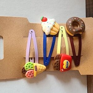 Cute‎ Food Hair Clips Set Ice Cream Cupcake Donut Cookies Barrettes